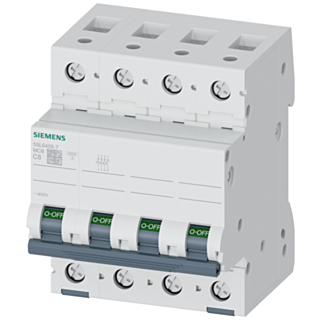 Miniature circuit breaker 400 V 6 kA, 4-pole, C, 8 A