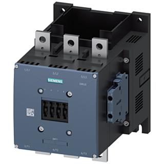 Contactor, AC-3e, 400 A/200 kW/400 V, 3-pole, 2 NO+2 NC, connection bar/screw terminal