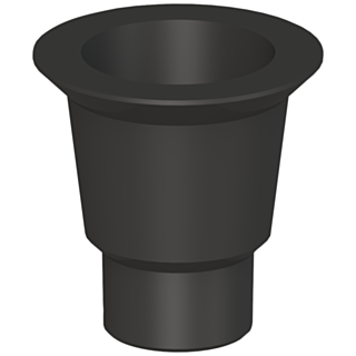 Pipe adapter, black, for integrated signal lamps with 70 mm diameter