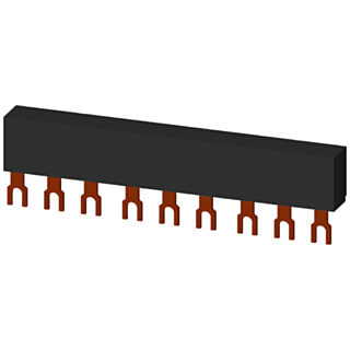 3-ph. busbars modular spacing 45 mm for 3 switches, connections in fork shape