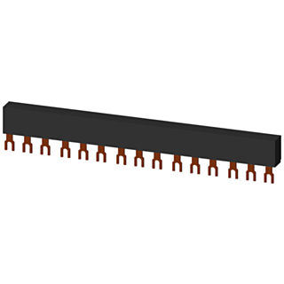 3-ph. busbars modular spacing 45 mm for 5 switches, connections in fork shape