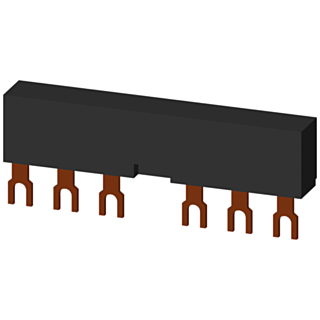 3-ph. busbars modular spacing 55 mm for 2 switches connections in fork shape