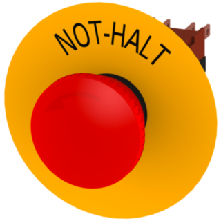 Emergency stop mushroom pushbutton, 16 mm, round plastic, red