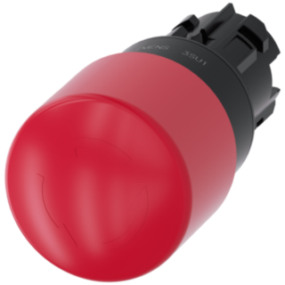 Emergency stop mushroom pushbutton, 22 mm, round, plastic, red, 30 mm, rotate-to-unlatch mechanism