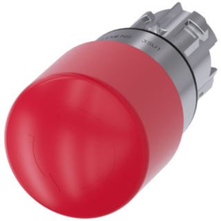 Emergency stop mushroom pushbutton, 22 mm, round, metal, high gloss, red, 30 mm
