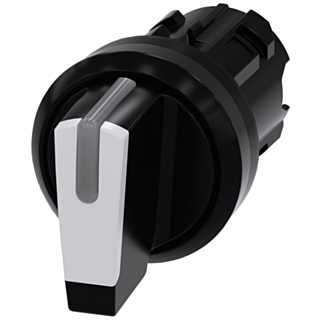 Toggle switch, illuminable, 22 mm, round, plastic, black, white