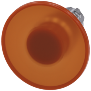 Mushroom pushbutton, illuminated, 22 mm, round, metal, high gloss, amber, 60 mm