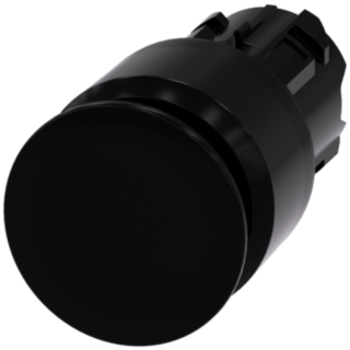 Mushroom pushbutton, 22 mm, round, plastic, black, 30 mm