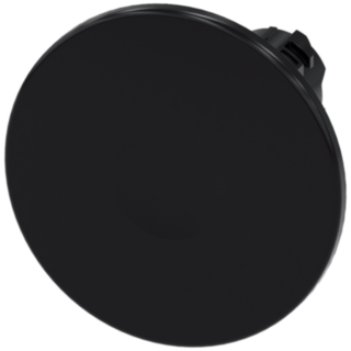 Mushroom pushbutton, 22 mm, round, plastic, black, 60 mm