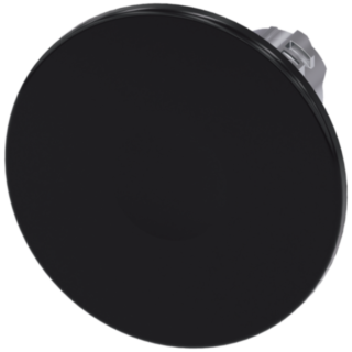 Mushroom pushbutton, 22 mm, round, metal, high gloss, black, 60 mm