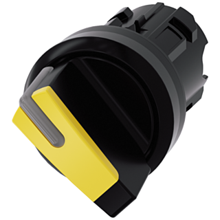 Toggle switch, illuminable, 22 mm, round, plastic, yellow