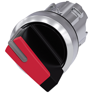 Toggle switch, illuminable, 22 mm, round, metal, high gloss, red