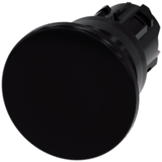 Mushroom pushbutton, 22 mm, round, plastic, black, 40 mm