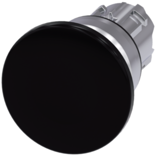 Mushroom pushbutton, 22 mm, round, metal, high gloss, black, 40 mm