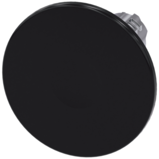 Mushroom pushbutton, 22 mm, round, metal, high gloss, black, 60 mm