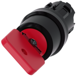 Key-operated switch O.M.R, 22 mm, round, plastic, red, key removal O