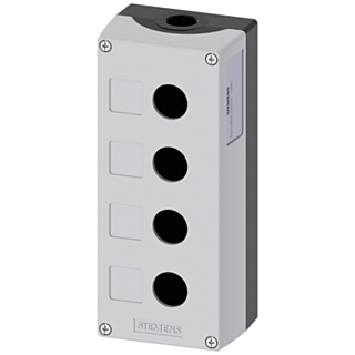 Enclosure for command devices, 22 mm, round, metal, gray, 4 command points