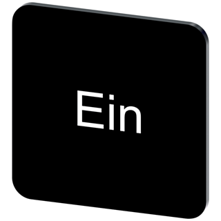 Labeling plate 22 x 22 mm, label black, labeling: Ein