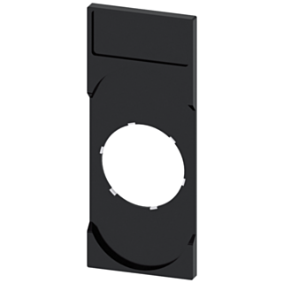 Label holder, twin pushbutton, flat, black, for labeling plate 12.5x 27 mm