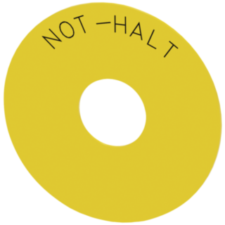 Backing plate round, for emergency stop mushroom pushbutton, yellow, external diameter 75 mm