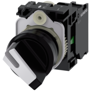 Toggle switch, illuminable, 22 mm, round, plastic, black, white, 1 NO