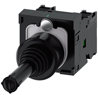 Coordinate switch, 22 mm, round, plastic, black, horizontal latching