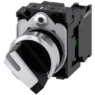 Toggle switch, illuminable, 22 mm, round, metal, high gloss, white, 1 NO