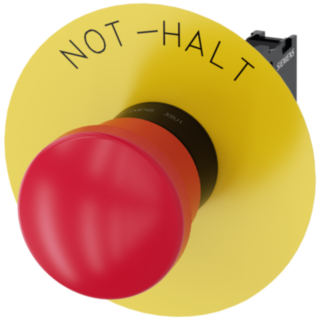 Emergency stop mushroom pushbutton, 22 mm, round, plastic, red, 1 NC