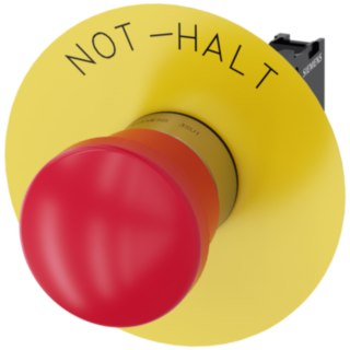 Emergency stop mushroom pushbutton, 22 mm, round, metal, high gloss, red, 1 NC
