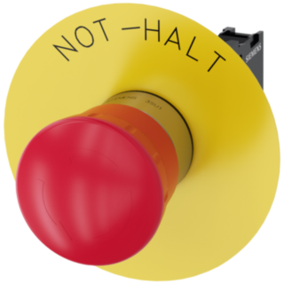 Emergency stop mushroom pushbutton, 22 mm, round, metal, high gloss, red, 1 NC