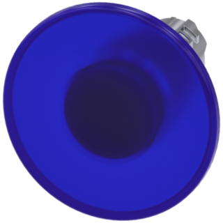 Mushroom pushbutton, illuminated, 22 mm, round, metal, high gloss, blue, 60 mm
