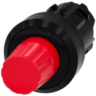 Stop button, 22 mm, round, plastic, red, button raised, latchable