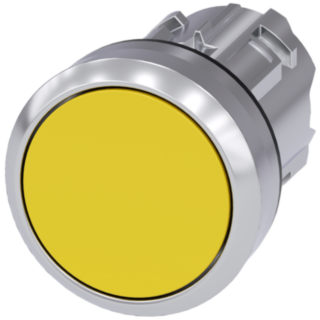 Pushbutton, 22 mm, round, metal, high gloss, yellow, button