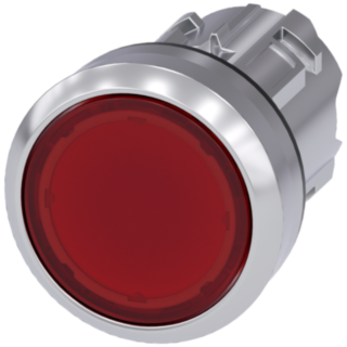 Pushbutton, illuminated, 22 mm, round, metal, high gloss, red, button