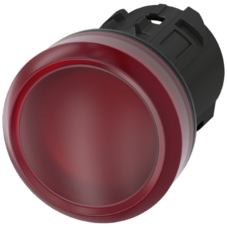 Indicator light, 22 mm, round, plastic, red, lens, smooth