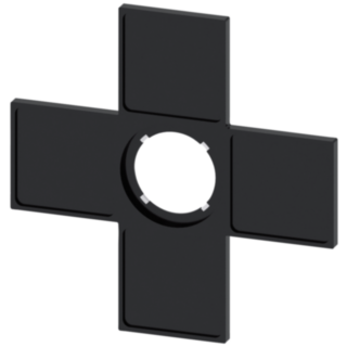 Label holder for coordinate switch, black, for label size 27x27 mm