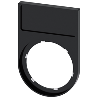 Label holder, flat, rounded, black, for labeling plate 12.5x 27 mm