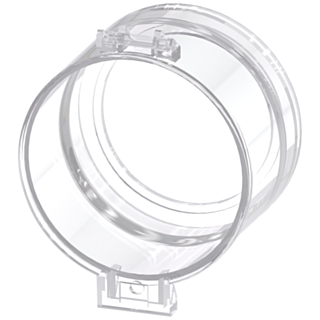 Sealable cap for flat pushbutton, clear
