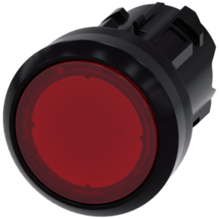 Pushbutton, illuminated, as indicator light, 22 mm, round, plastic, red