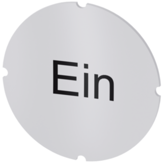 Inscription plate for illuminated pushbutton, round, milky, labeling: Ein