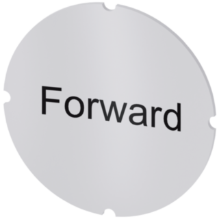 Inscription plate for illuminated pushbutton, round, milky, labeling: Forward
