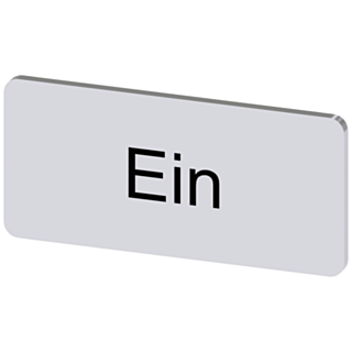 Labeling plate 12.5 x 27 mm, silver-colored label, labeling: Ein