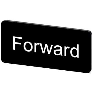 Labeling plate 12.5 x 27 mm, label black, labeling: Forward