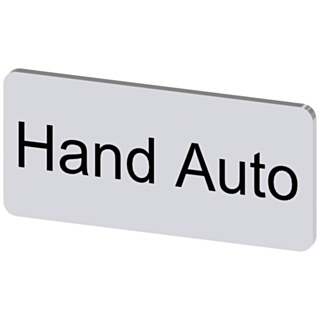 Labeling plate 12.5 x 27 mm, silver-colored label, labeling: Hand Auto