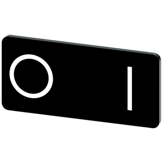 Labeling plate 12.5x27 mm, black label, icon: O* I