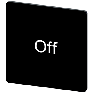 Labeling plate 27 x 27 mm, label black, labeling: Off
