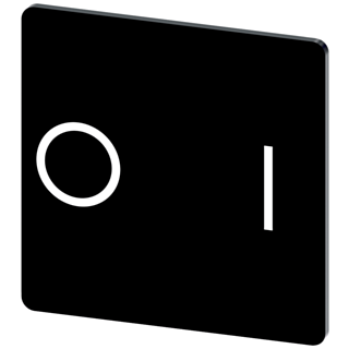Labeling plate 27x27 mm, black label, icon: O* I