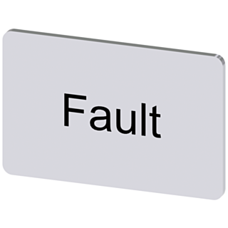 Labeling plate 17.5x27 mm, silver-colored label, labeling: Fault