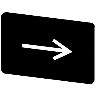 Labeling plate 17.5x27 mm, black label, icon: Arrow pointing to the right