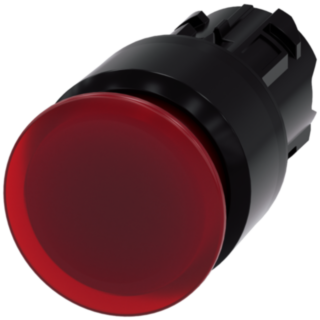 Mushroom pushbutton, illuminated, 22 mm, round, plastic, red, 30 mm